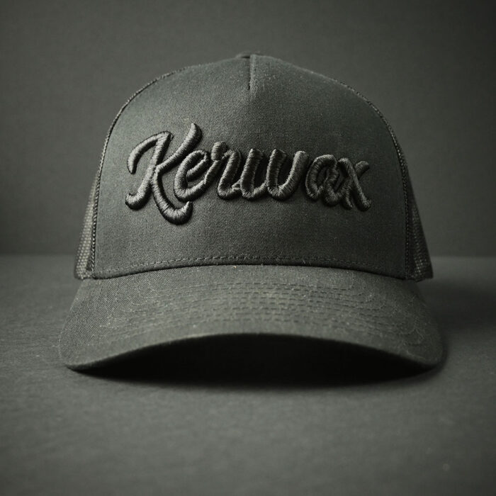 Kerwax-trucker-cap-black-3D-front