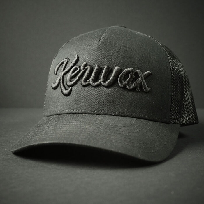 Kerwax-trucker-cap-black-3D-front-left