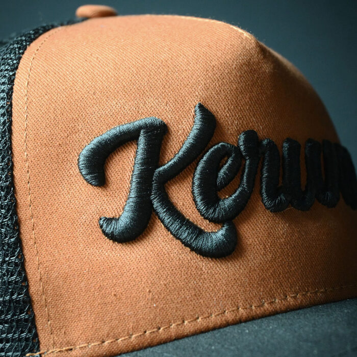 Kerwax-trucker-cap-orange-3D-detail