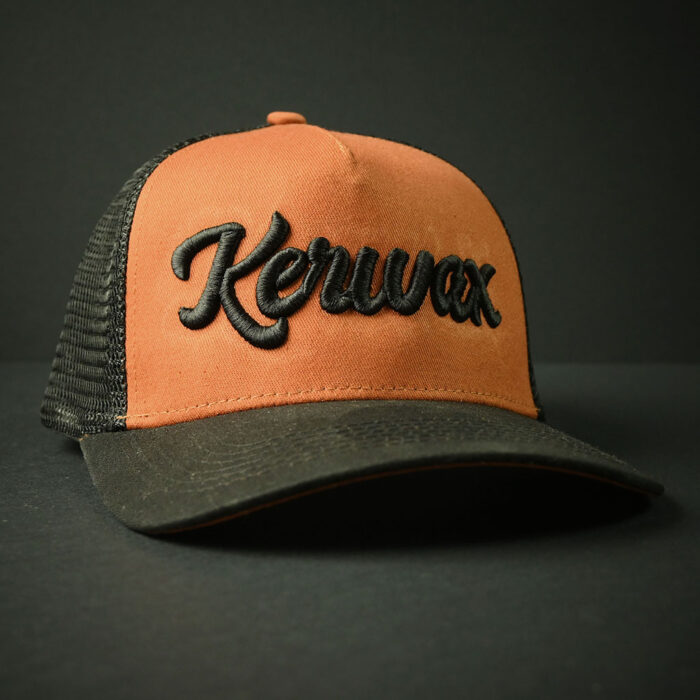 Kerwax-trucker-cap-orange-3D-front
